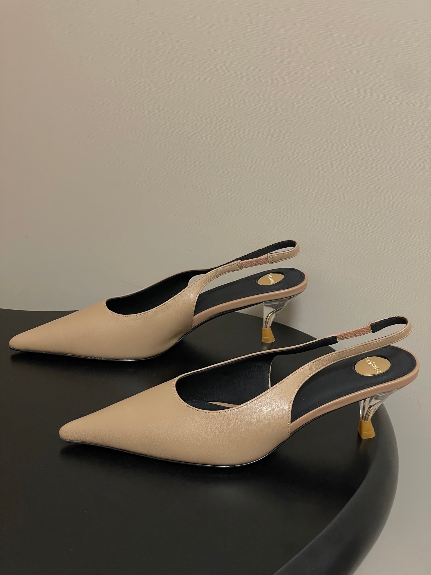 Saint Laurent Pointed-Toe Kitten Heel Slingbacks – 26SS
