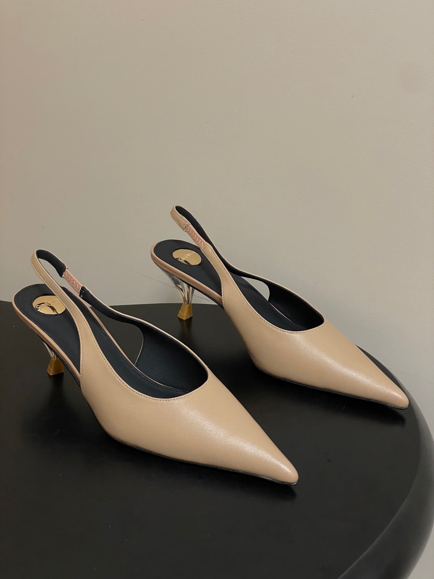 Saint Laurent Pointed-Toe Kitten Heel Slingbacks – 26SS