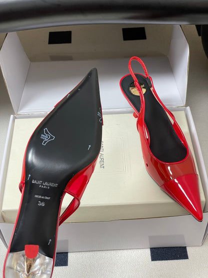 Saint Laurent Pointed PVC Slingback Sandals – 26SS