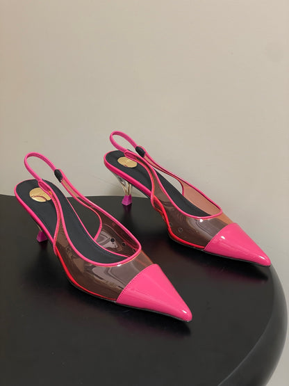Saint Laurent Pointed PVC Slingback Sandals – 26SS