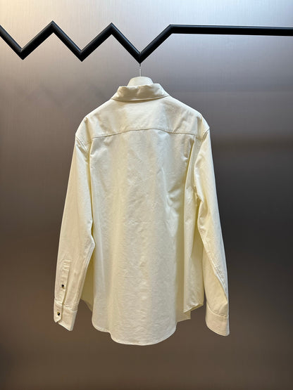 Loewe Embroidered Pocket Lyocell Long-Sleeve Shirt