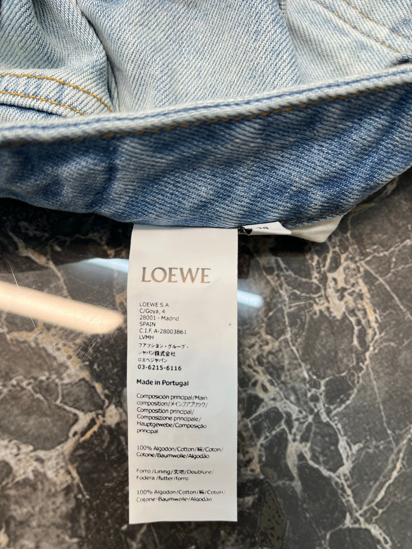 Loewe Anagram Embroidered Denim Shorts