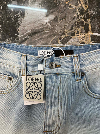 Loewe Anagram Embroidered Denim Shorts