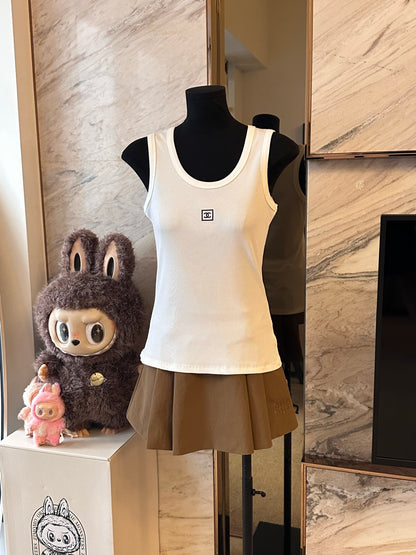 Chanel & Miu Miu Ribbed Tank Top and Skirt Set