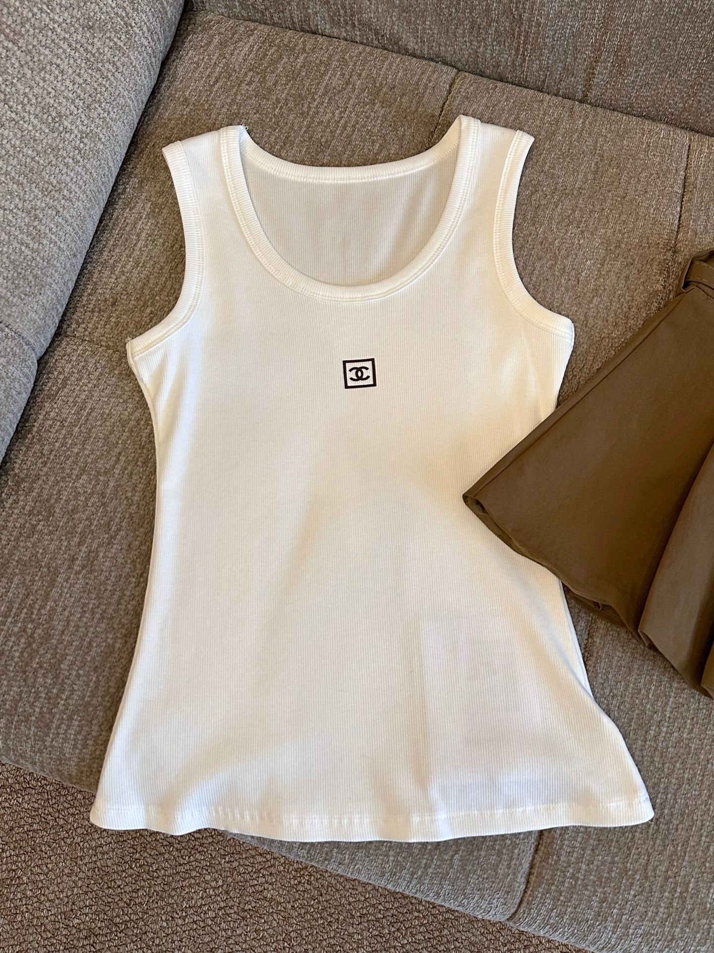 Chanel & Miu Miu Ribbed Tank Top and Skirt Set