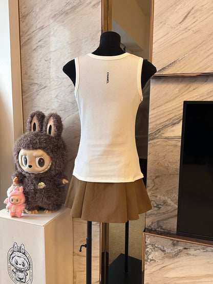 Chanel & Miu Miu Ribbed Tank Top and Skirt Set