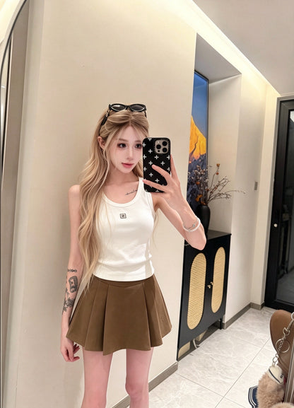 Chanel & Miu Miu Ribbed Tank Top and Skirt Set