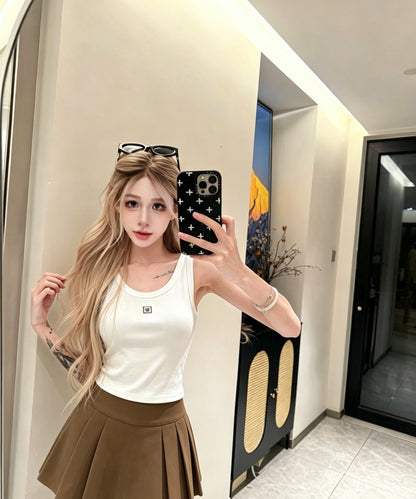 Chanel & Miu Miu Ribbed Tank Top and Skirt Set