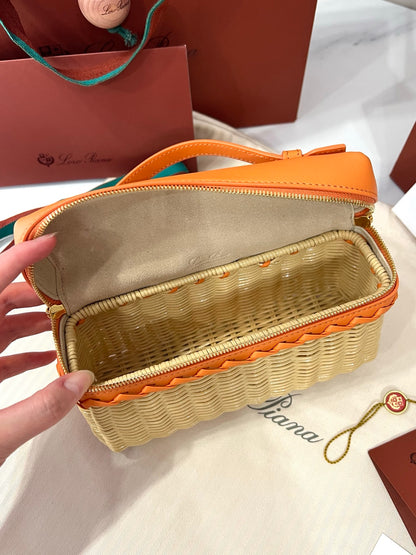 Loro Piana Extra Pocket L19 Woven Bamboo and Leather Bag