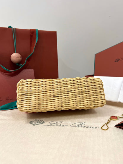 Loro Piana Extra Pocket L19 Woven Bamboo and Leather Bag