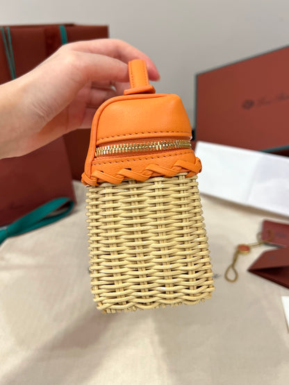 Loro Piana Extra Pocket L19 Woven Bamboo and Leather Bag