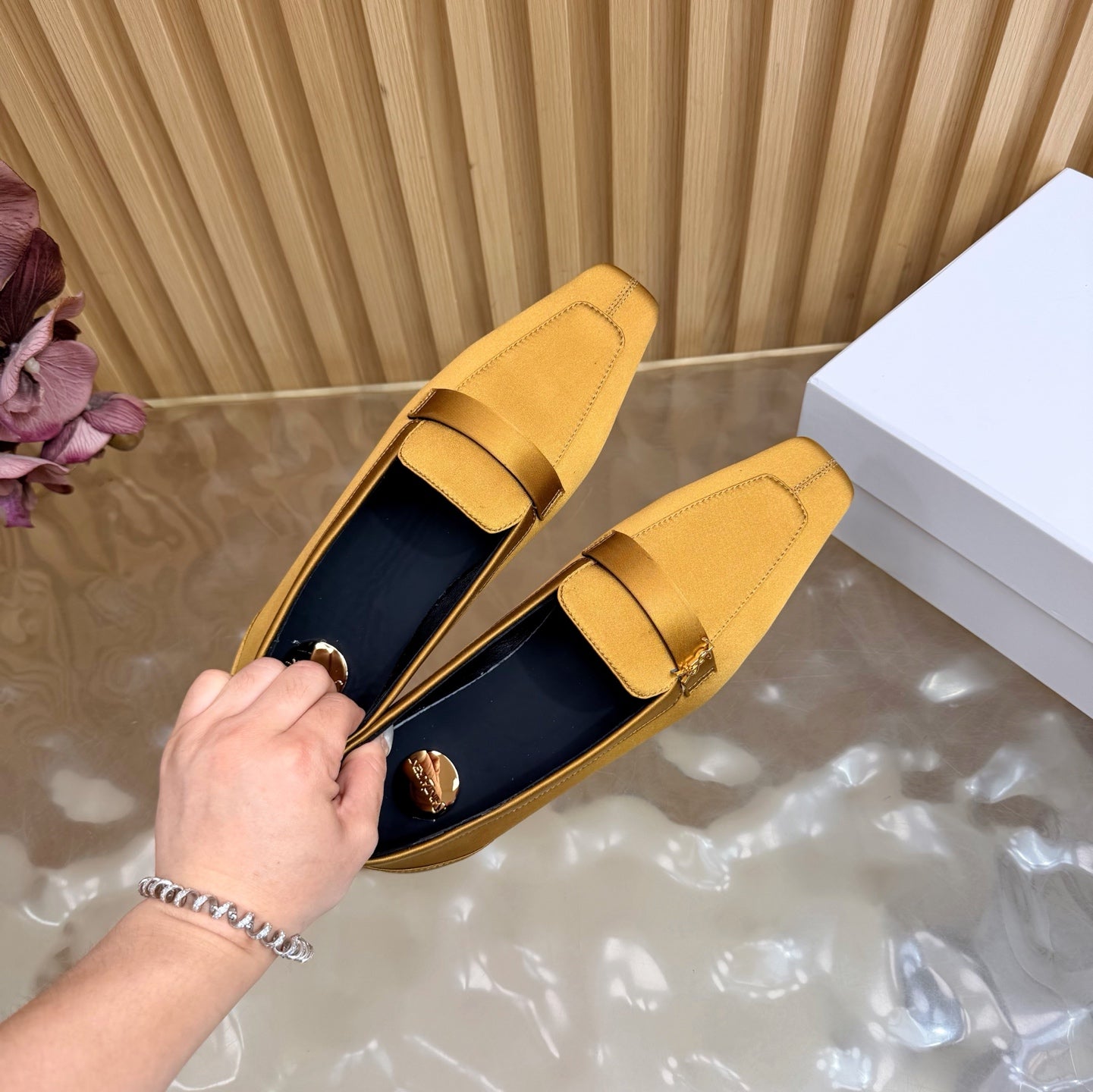 Saint Laurent Silk Chain Mules – Spring/Summer Collection – 26S