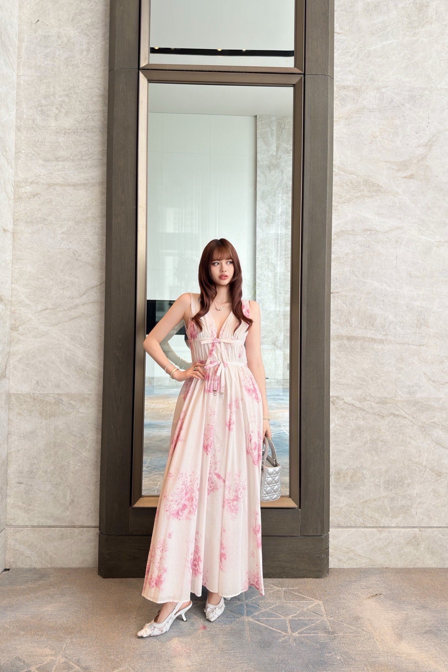 Dior Floral Print V-Neck Dress – 2026SS
