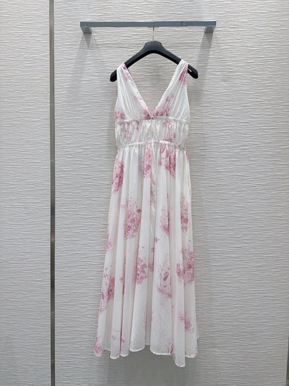 Dior Floral Print V-Neck Dress – 2026SS
