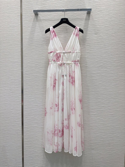Dior Floral Print V-Neck Dress – 2026SS