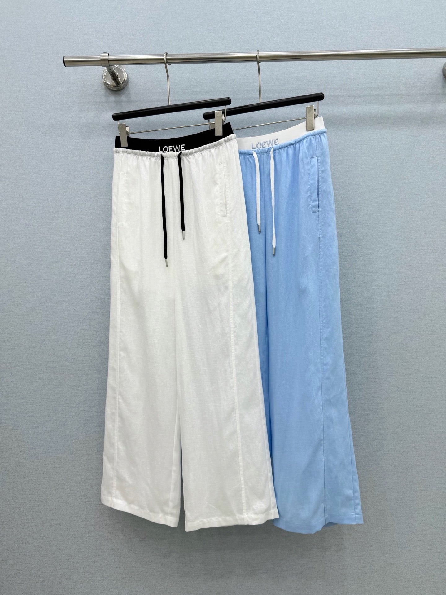 Loewe Embroidered Linen Casual Pants