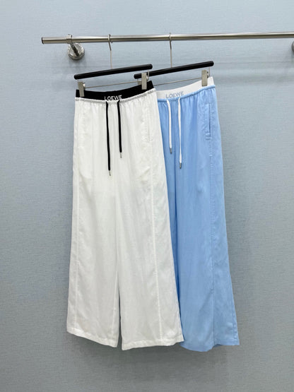 Loewe Embroidered Linen Casual Pants