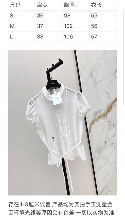 Dior Lace-Spliced Doll Collar Blouse – Spring/Summer Collection – 26SS