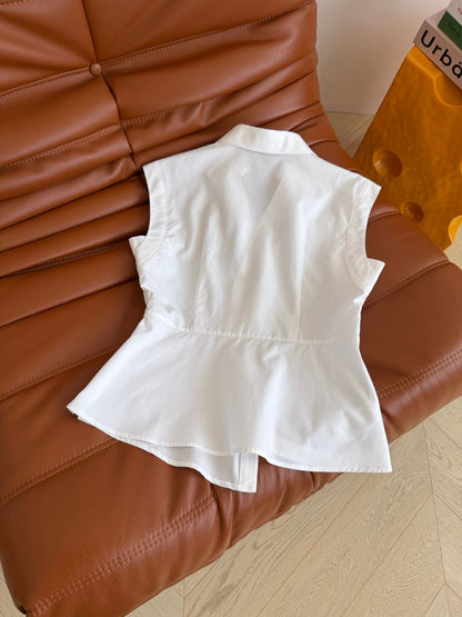 Chanel Double C Metal Irregular Knot Waist-Cinching Shirt – 26SS