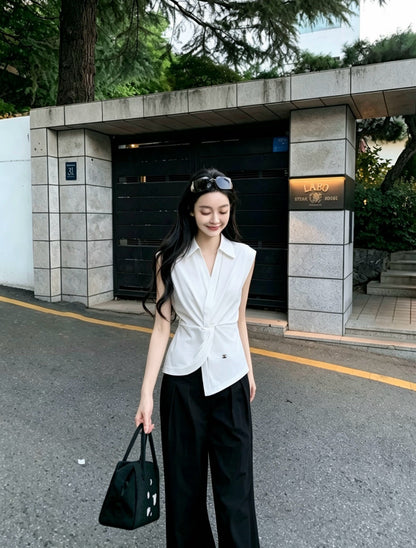 Chanel Double C Metal Irregular Knot Waist-Cinching Shirt – 26SS