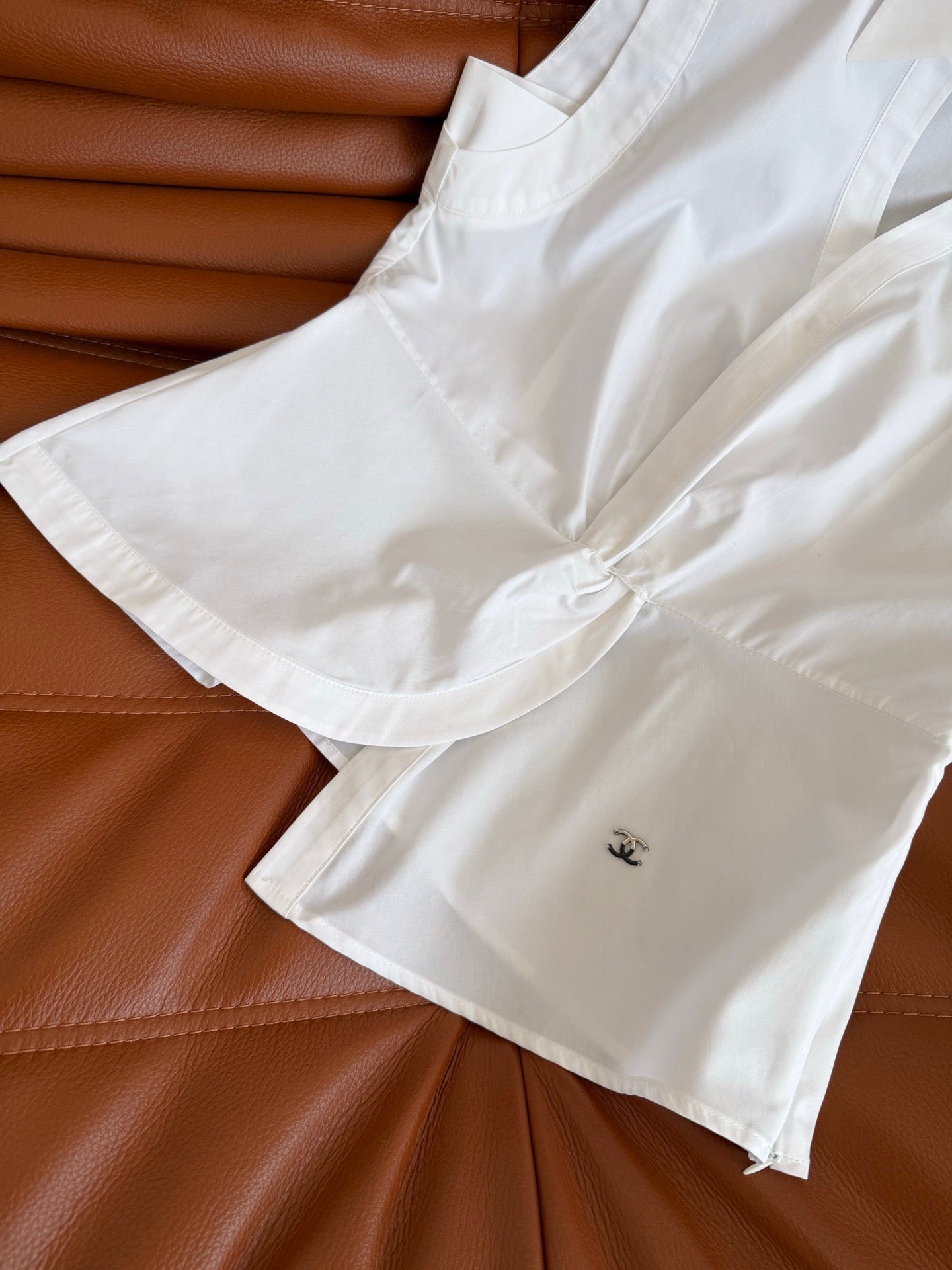 Chanel Double C Metal Irregular Knot Waist-Cinching Shirt – 26SS