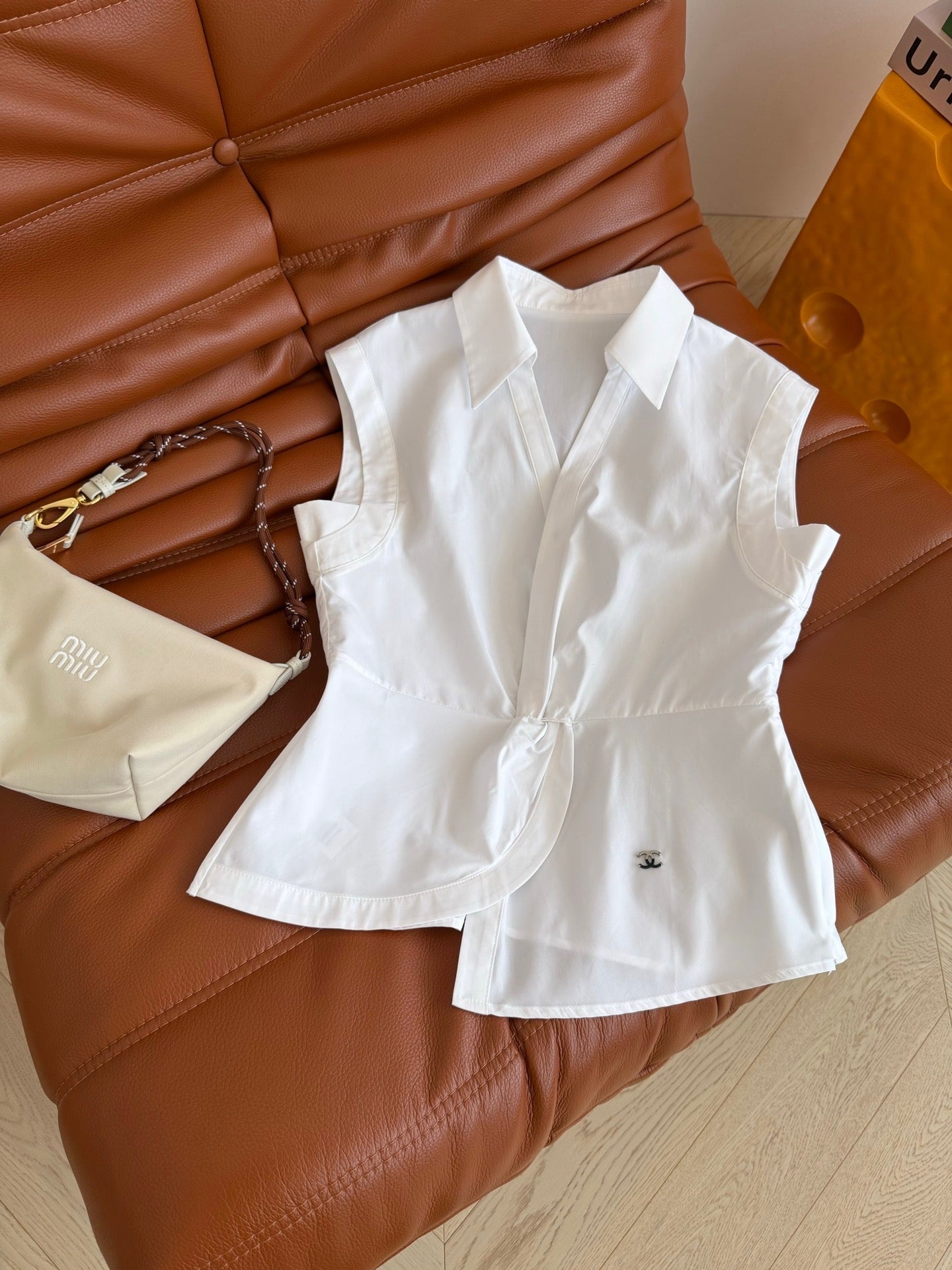 Chanel Double C Metal Irregular Knot Waist-Cinching Shirt – 26SS