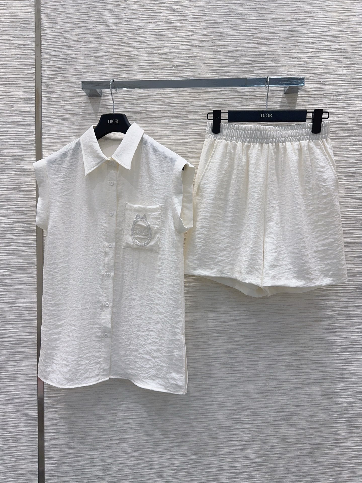 Dior Embroidered Logo Pocket Shirt Set