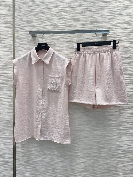 Dior Embroidered Logo Pocket Shirt Set