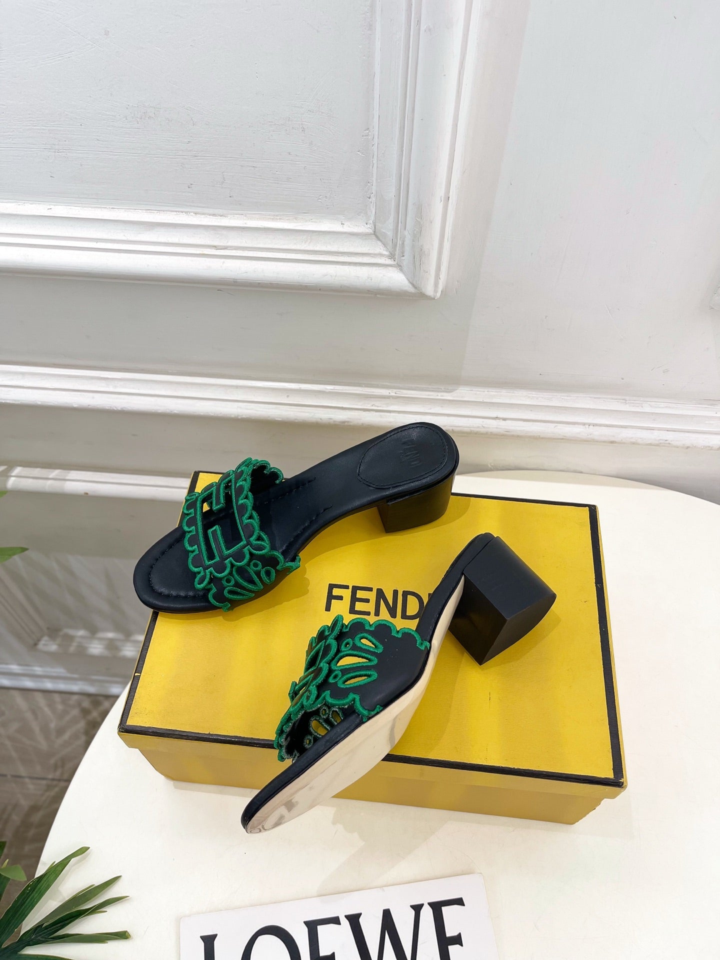 Fendi Embroidered Cutout Block Heel Sandals – Spring/Summer Collection – 26SS