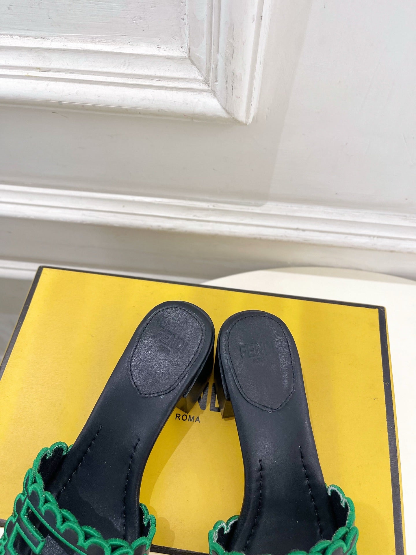 Fendi Embroidered Cutout Block Heel Sandals – Spring/Summer Collection – 26SS