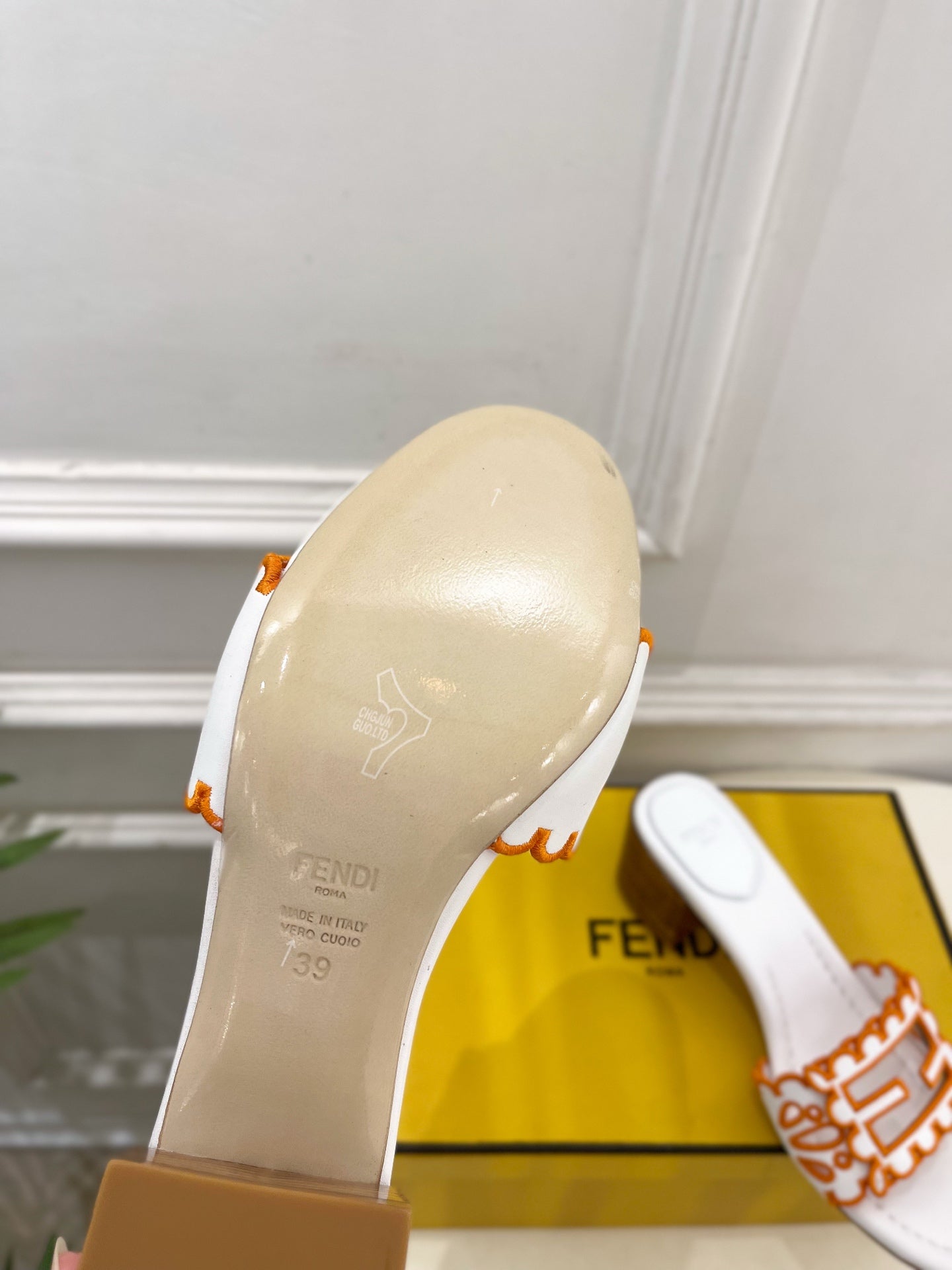Fendi Embroidered Cutout Block Heel Sandals – Spring/Summer Collection – 26SS