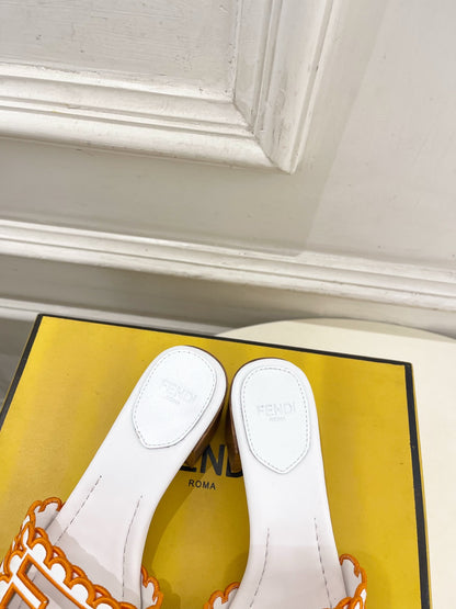 Fendi Embroidered Cutout Block Heel Sandals – Spring/Summer Collection – 26SS