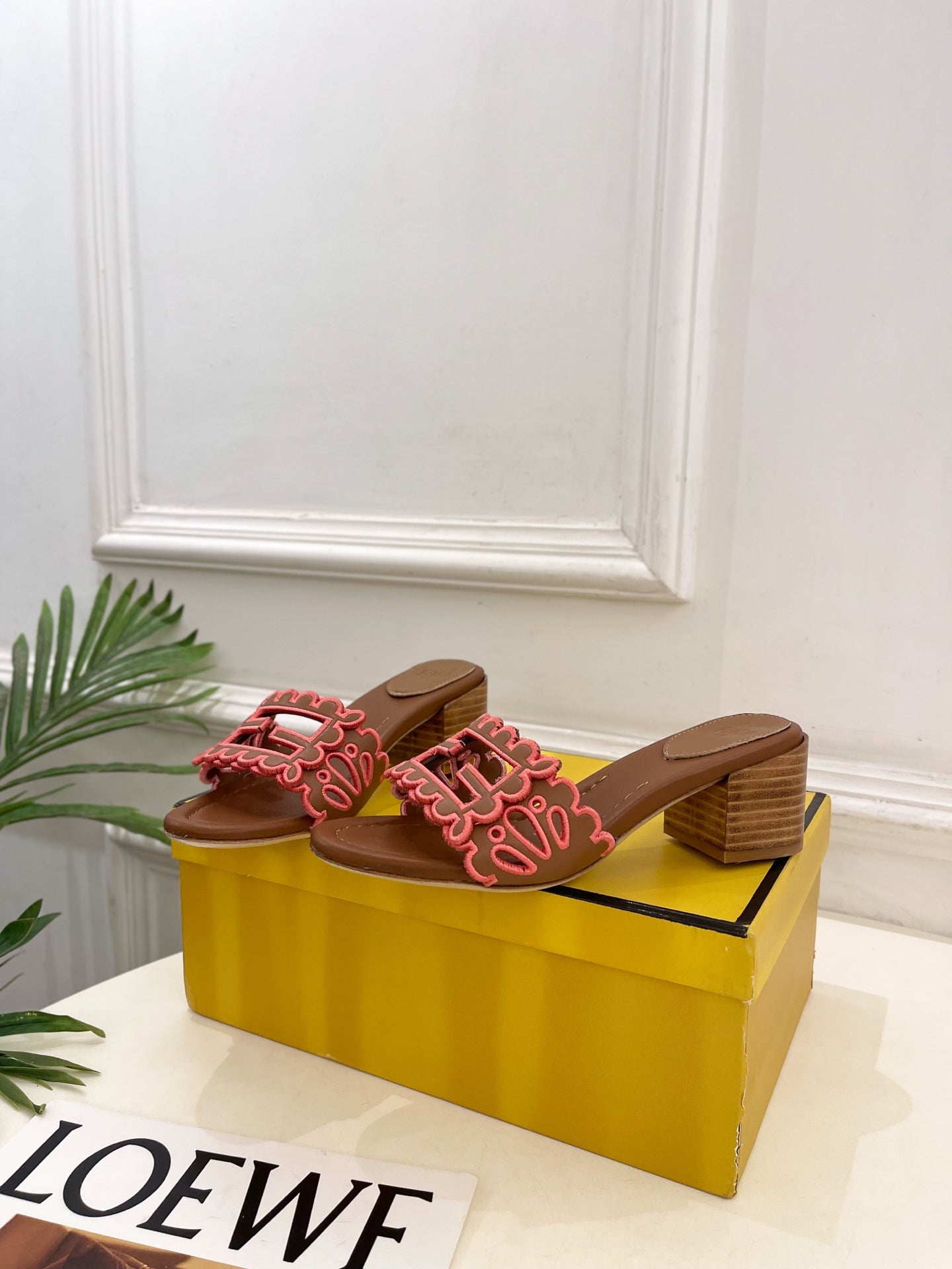 Fendi Embroidered Cutout Block Heel Sandals – Spring/Summer Collection – 26SS