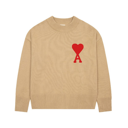 Ami Paris Classic Heart Embroidered Crewneck Sweater