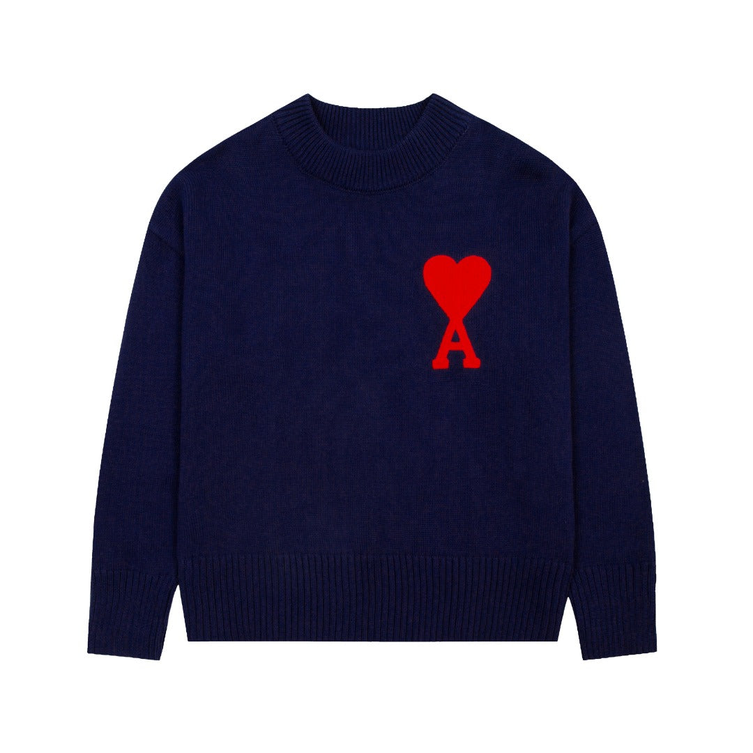 Ami Paris Classic Heart Embroidered Crewneck Sweater