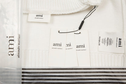 Ami Paris Classic Heart Embroidered Cardigan Sweater