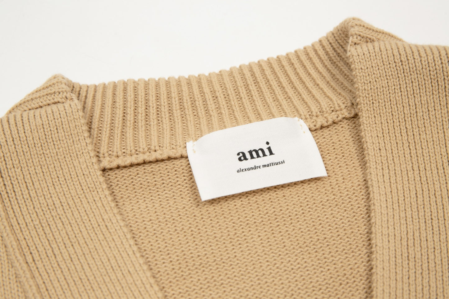 Ami Paris Classic Heart Embroidered Cardigan Sweater