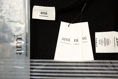 Ami Paris Classic Heart Embroidered Cardigan Sweater