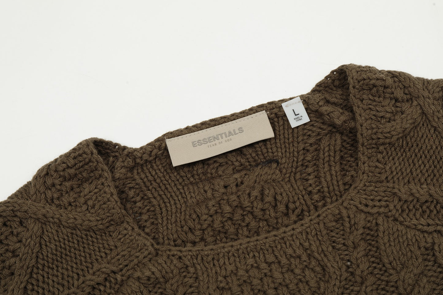 Fear of God Essentials Cable Knit Crewneck Sweater