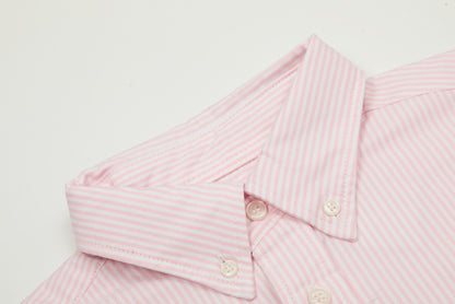 AMI Paris Small Heart Embroidered Striped Long Sleeve Shirt