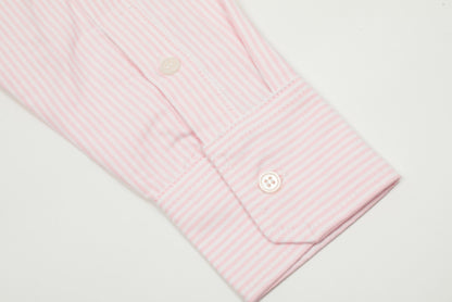 AMI Paris Small Heart Embroidered Striped Long Sleeve Shirt