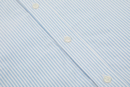 AMI Paris Small Heart Embroidered Striped Long Sleeve Shirt