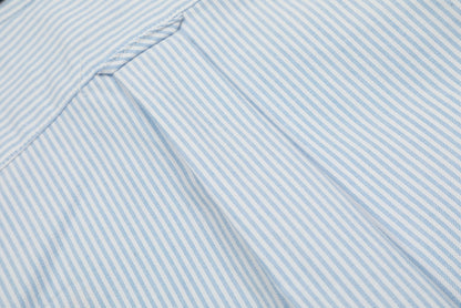 AMI Paris Small Heart Embroidered Striped Long Sleeve Shirt
