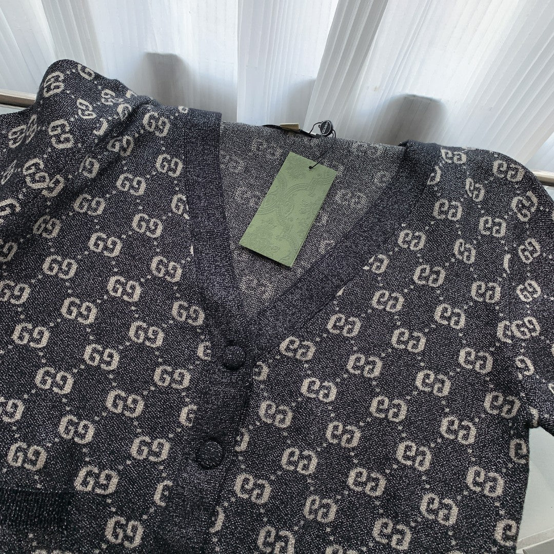 Gucci Silver Thread Jacquard Crewneck Sweater – Autumn/Winter Collection