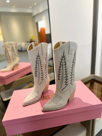 Paris Texas Embroidered Knee-High Boots