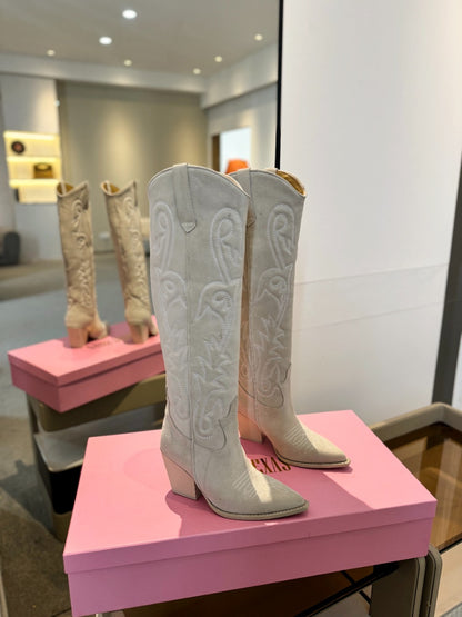 Paris Texas Embroidered Knee-High Boots