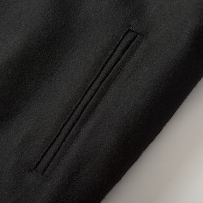 Fendi Black Wool Lapel Bomber Jacket