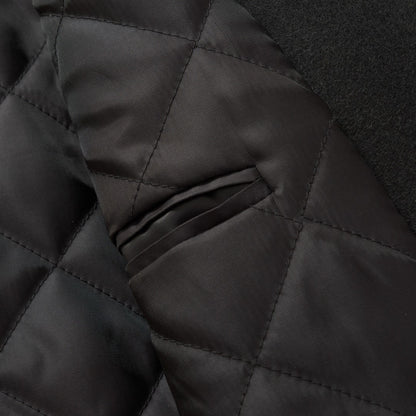 Fendi Black Wool Lapel Bomber Jacket