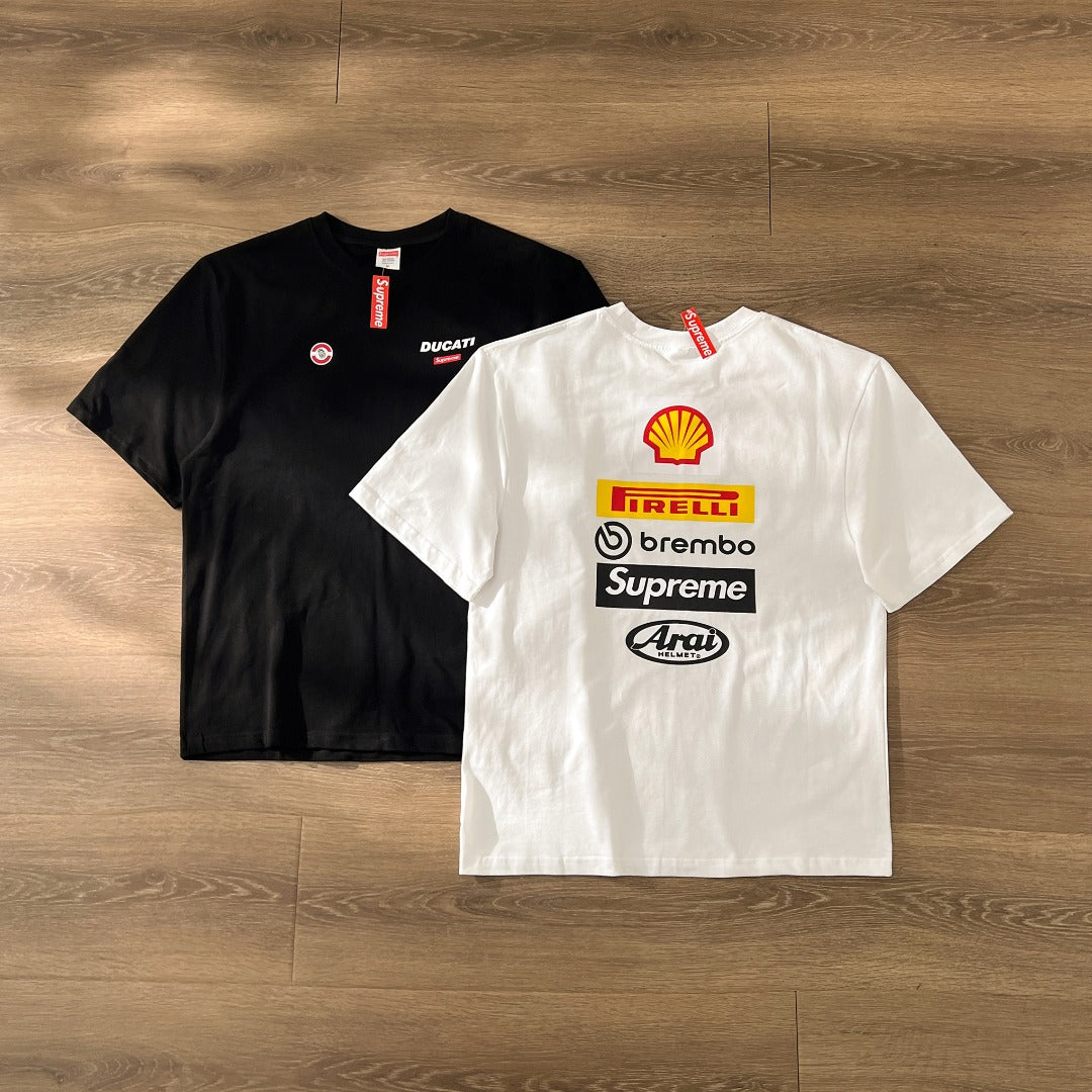 Supreme x DUCATI Logo Print Heavyweight T-Shirt