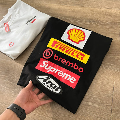 Supreme x DUCATI Logo Print Heavyweight T-Shirt